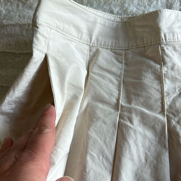 American Eagle AE Super High-Waisted Pleated Peplum Cream Color Skirt Y2K Grunge - Picture 7 of 11